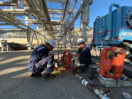 Hydra deployed and maintained multiple diaphragm pumps on site